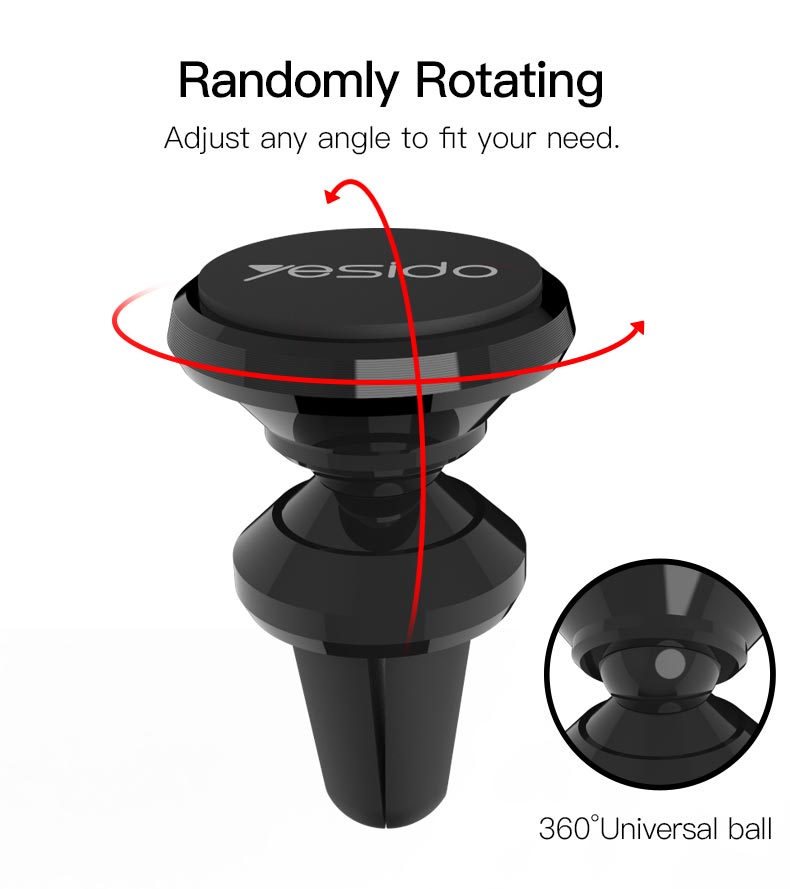 Soporte De Auto Para Celular Magnetico Yesido C19 Negro – imagen 2