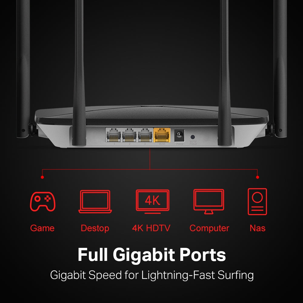 Router Mercusys Inalámbrico Gigabit Doble Banda AC1300 Ac12g Negro – imagen 3
