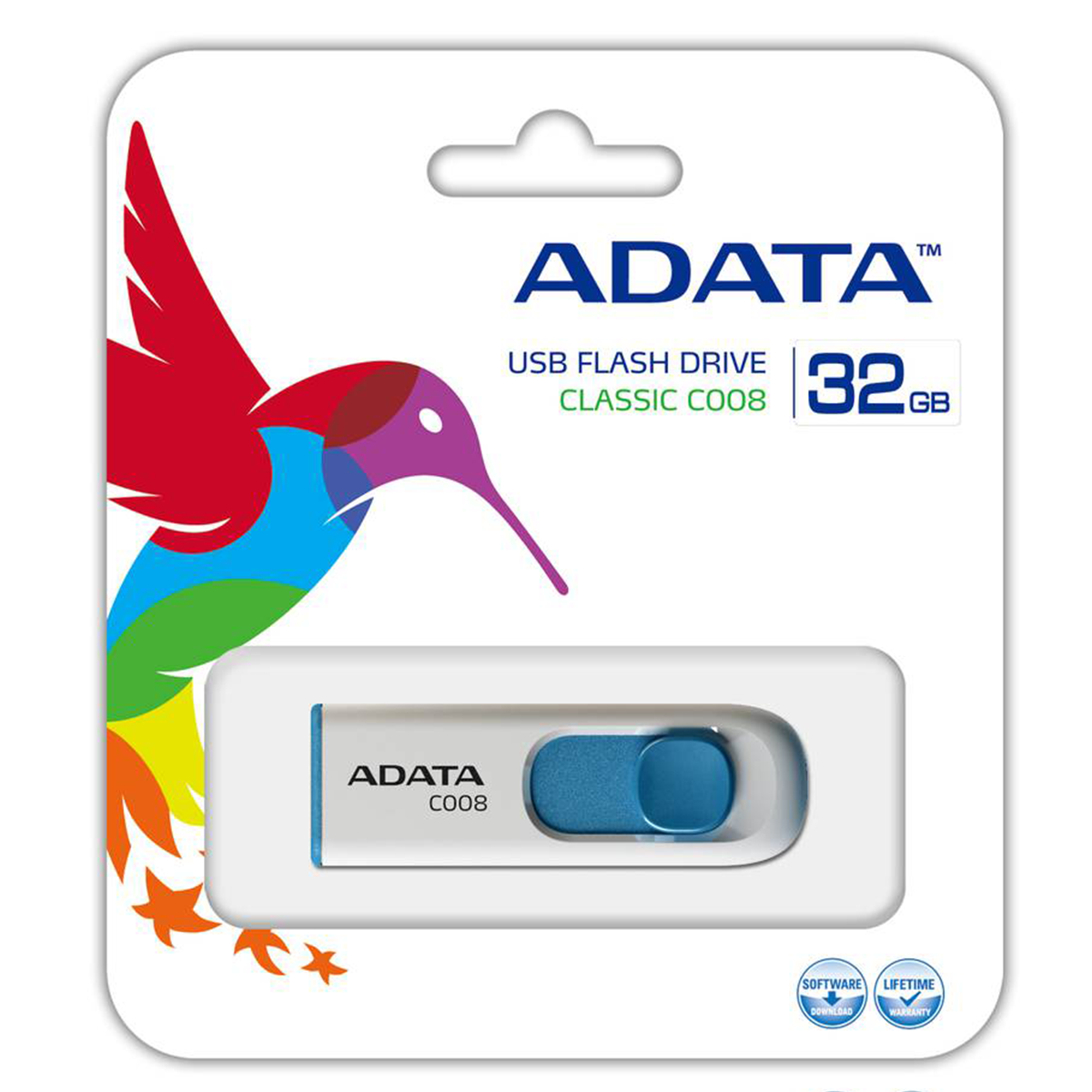 Pendrive Adata 32 Gb C008 Usb 2.0 Celeste