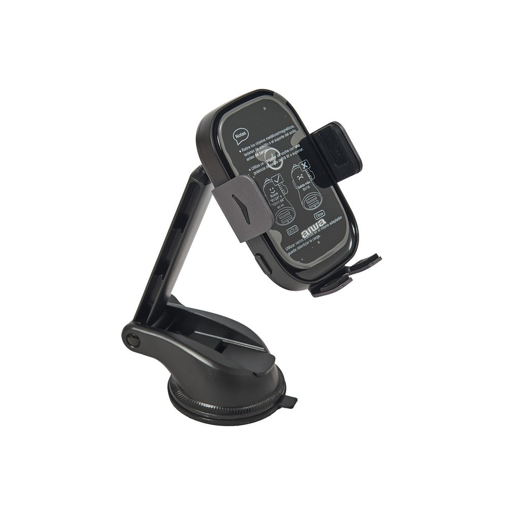 Soporte De Auto Cargador Inalambrico 15w Aiwa Aw-h300w Negro – imagen 2