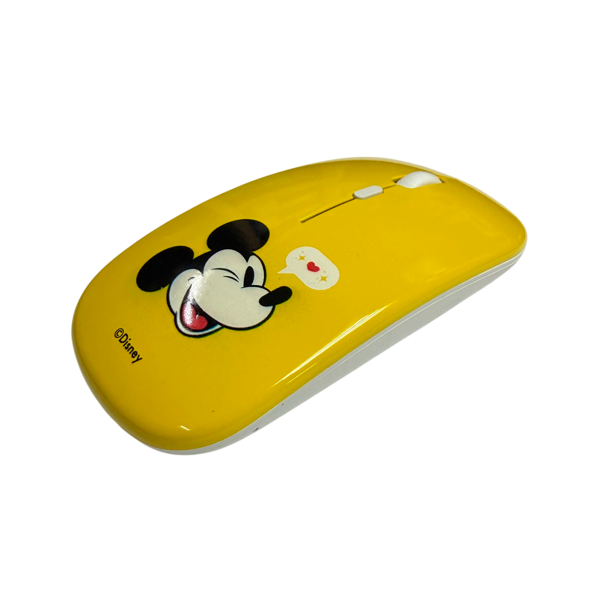 Mouse Inalambrico Dual Disney Tipo C Silencioso Mickey Amarillo