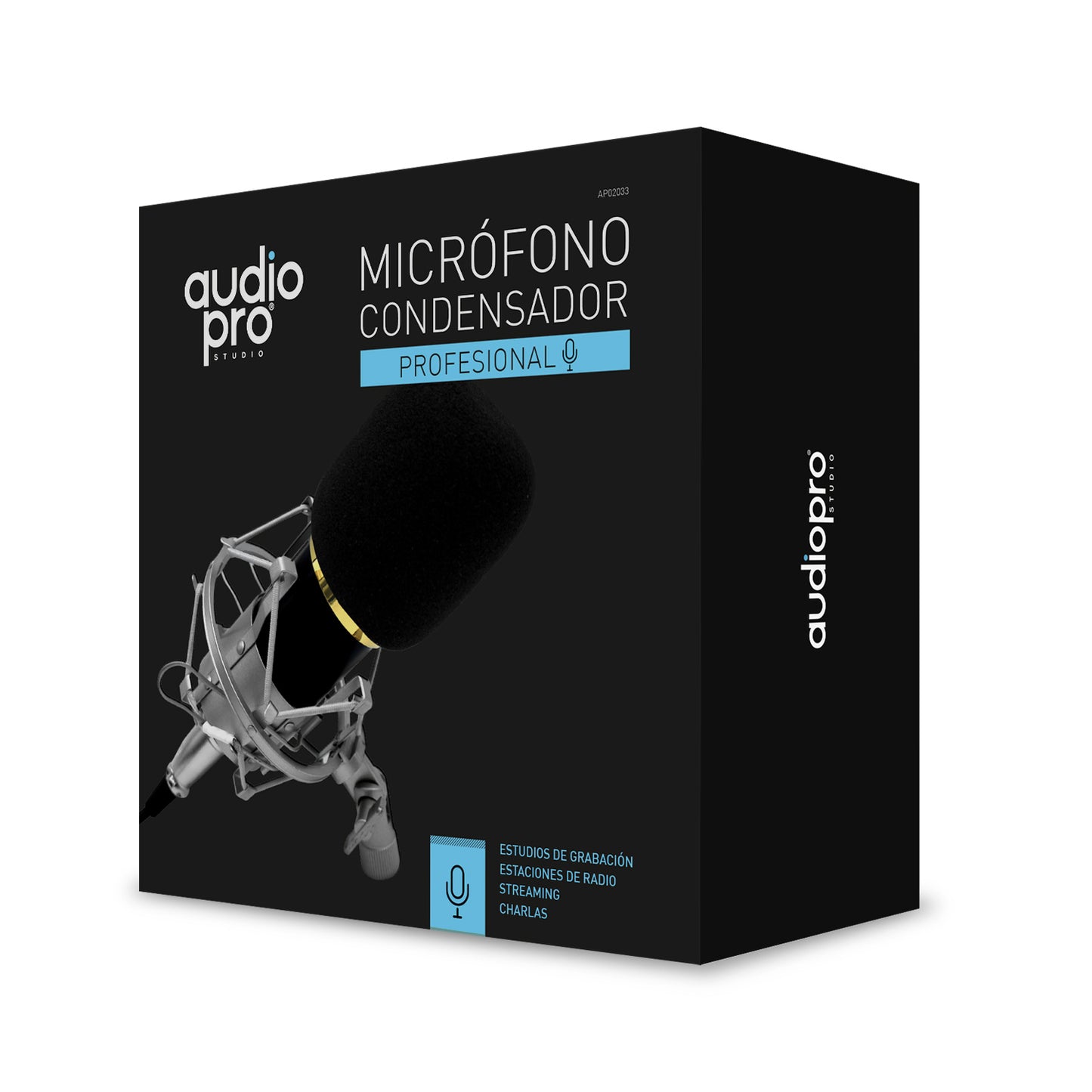 Micrófono Condensador Profesional Audiopro Ap02033 Negro – imagen 2