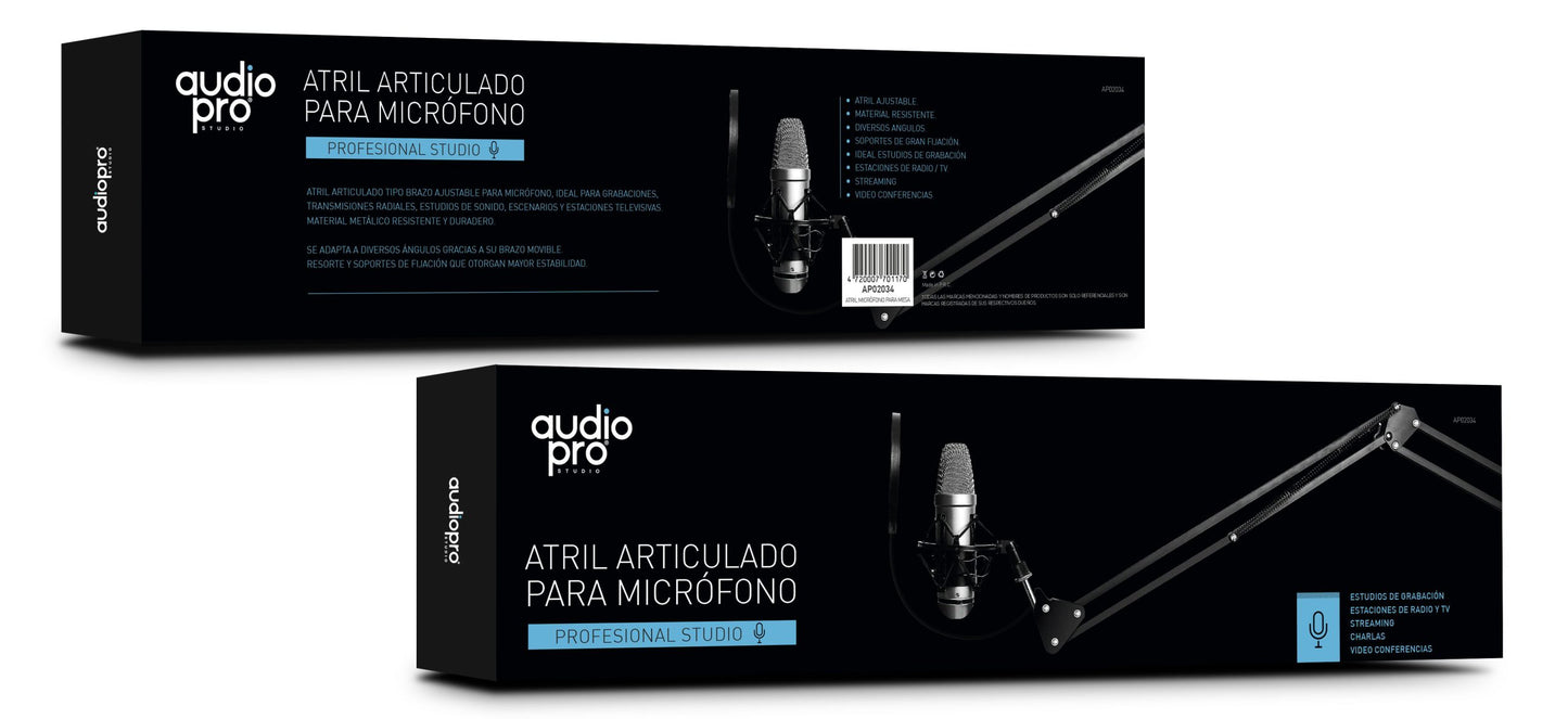 Atril Brazo Metalico Para Microfono Audiopro Ap02034 Negro – imagen 3