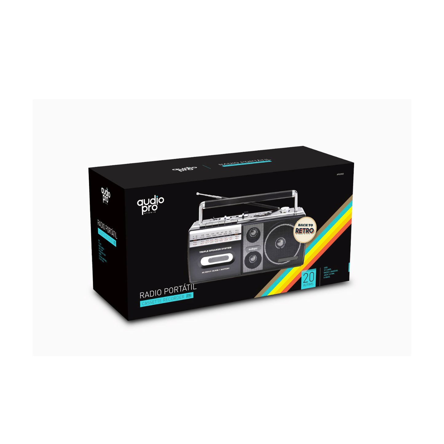 Radio Portatil Casette Recorder Audiopro Ap02077 Negro – imagen 2
