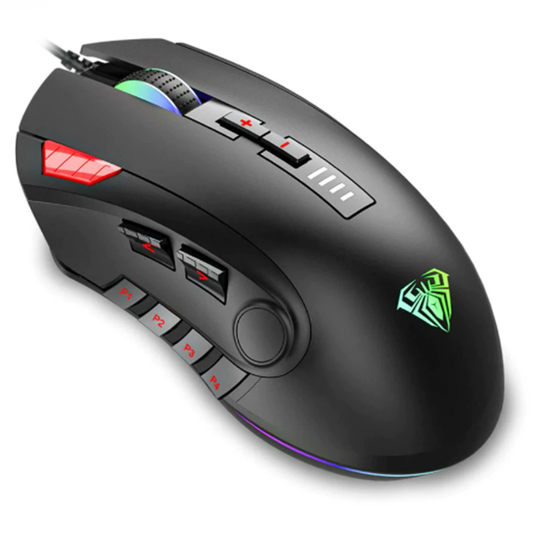 Mouse Gamer Aula Fire H512 Rgb 5000 Dpi Negro