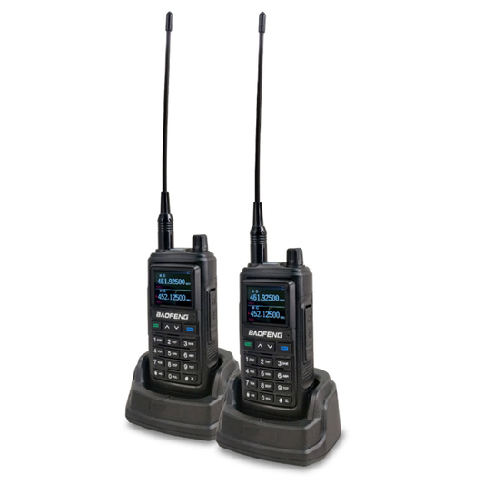 Kit 2 Unidades Radio Walkie Talkie Baofeng Waterproof UV-17M Negro