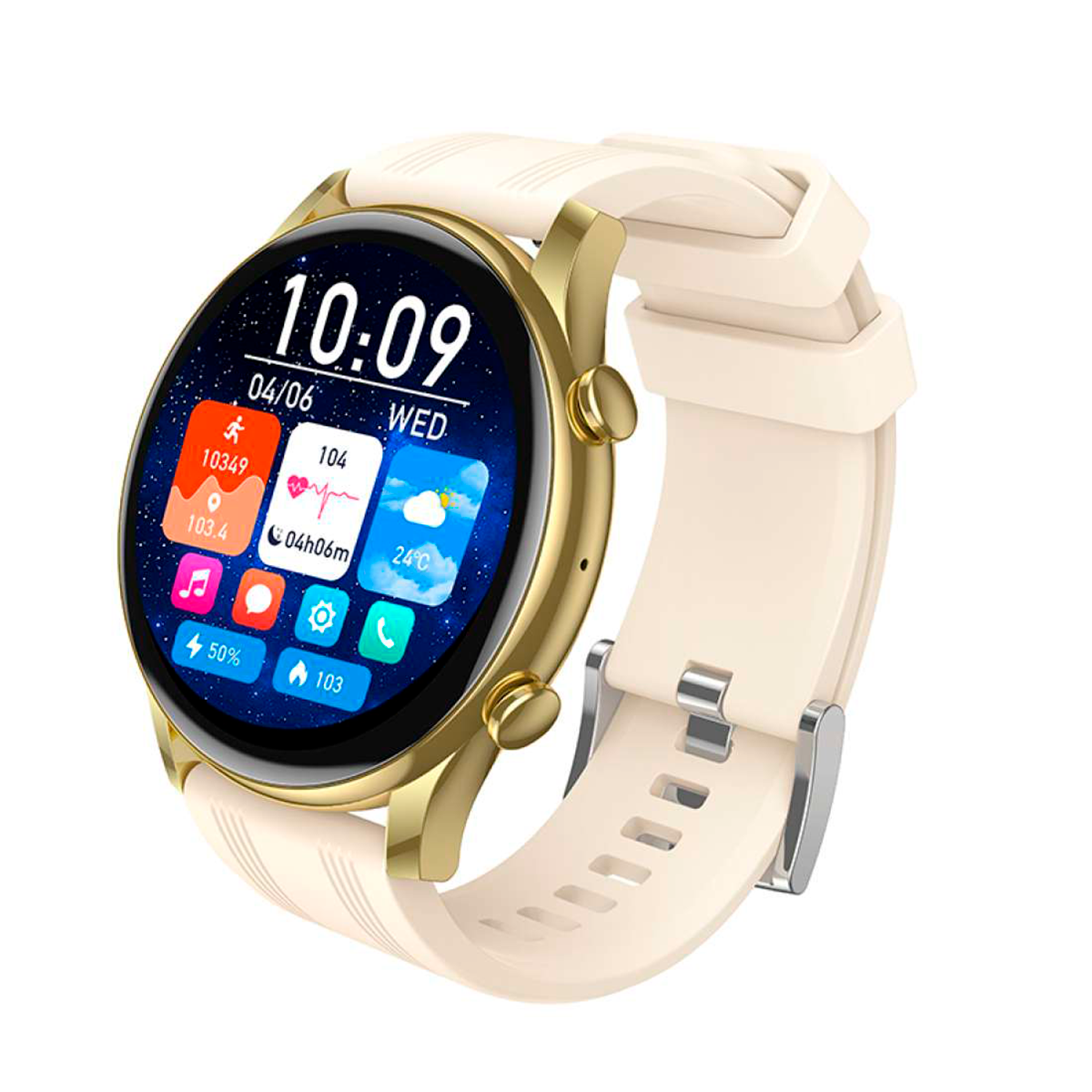 Reloj Smartwatch Hoco Y38 Amoled Llamadas Bluetooth Ip67 Beige