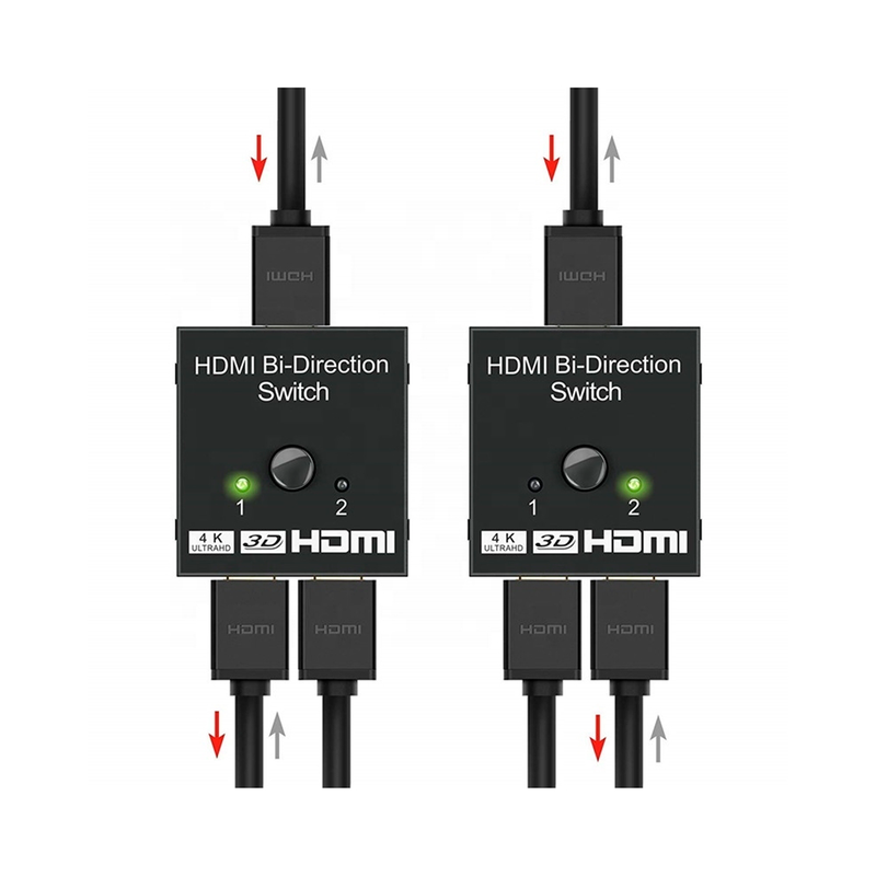 Selector HDMI bidireccional vista de los puertos