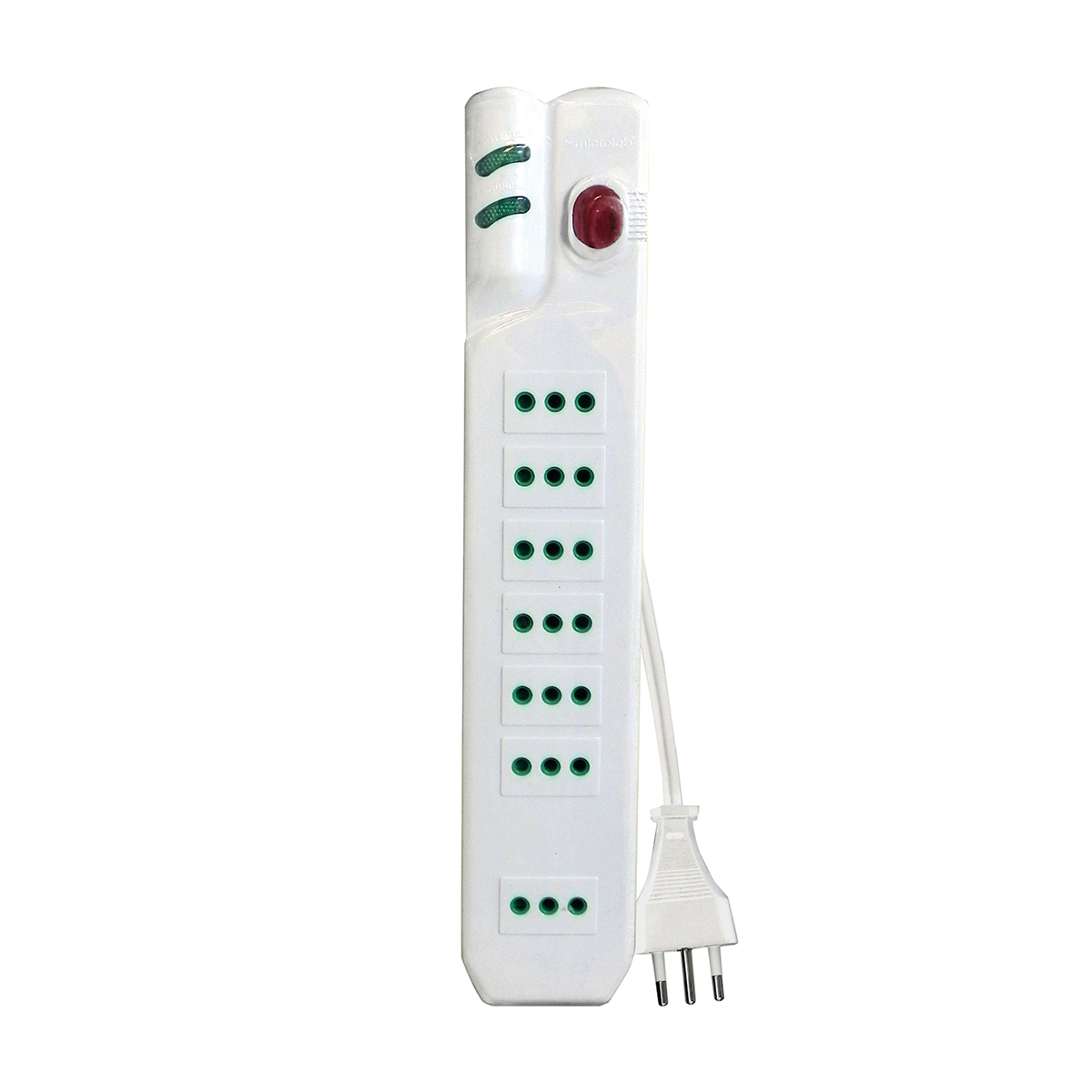Alargador Extension 2.1 Metros 7 Entradas Microlab Blanco