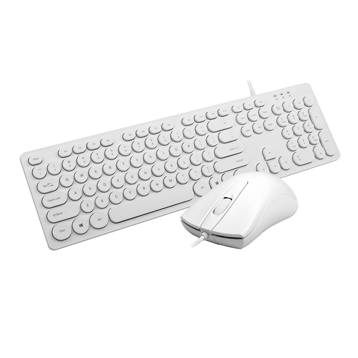 Kit Teclado y Mouse Microlab Telecommuting Home Office Blanco
