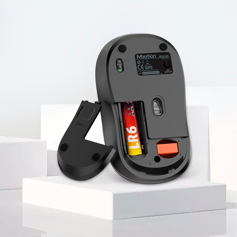 Mouse Meetion BTM185R negro, vista lateral