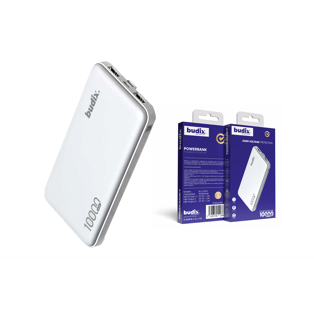 Powerbank Carga Rapida Budix Bu-sy155 10000 Mah Blanco – imagen 3