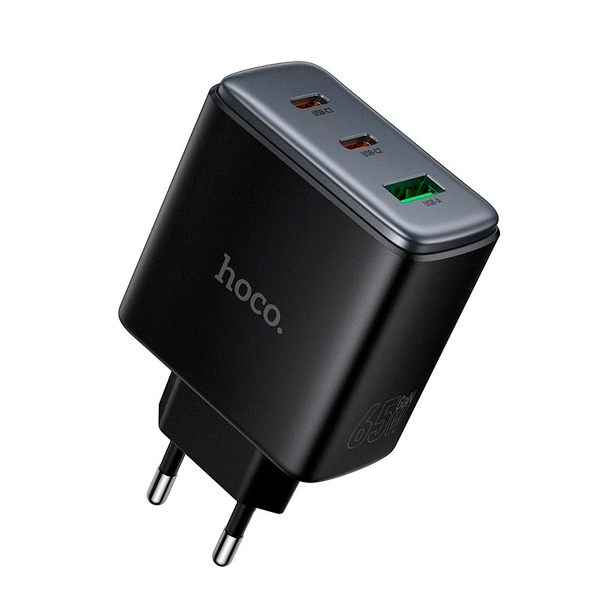 Cargador Carga Rapida Hoco C160a 65w Triple Negro