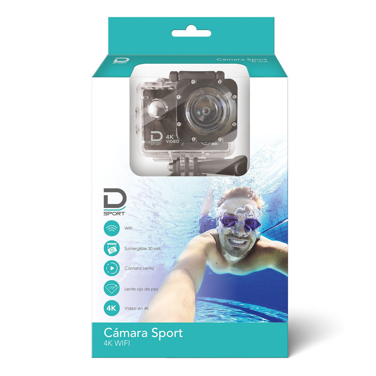 Camara Deportiva Video 4K Wifi Pantalla Datacom Negro