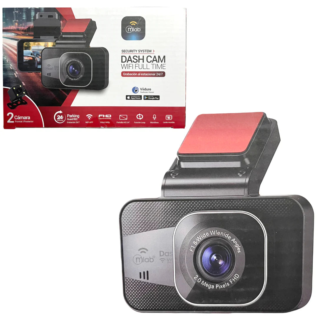 Camara De Auto Mlab 9611 Wifi Dash Cam Full Hd 1080p Negro – imagen 2