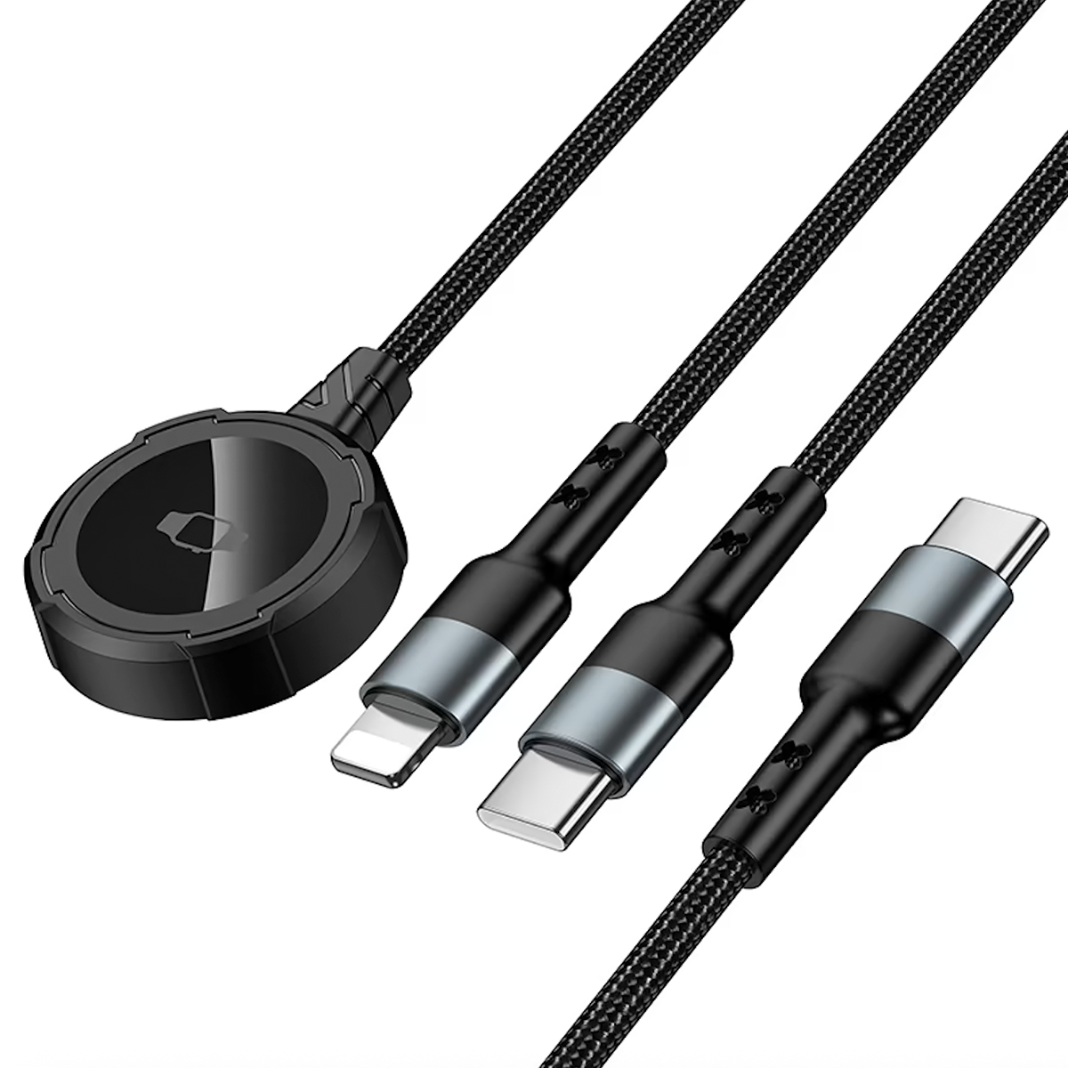 Cable 3 en 1 Tipo C a Tipo C Para Lightning y Apple Watch Hoco Cw64 Negro