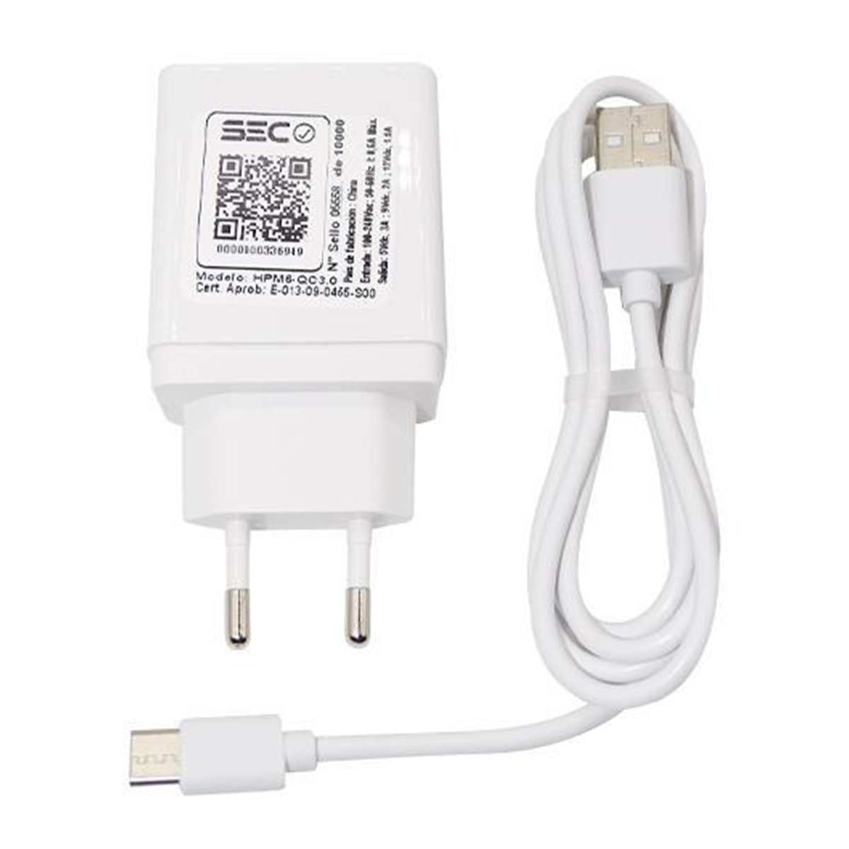 Cargador Carga Rápida Quick Charge 3.0 + Cable Tipo C Cofolk