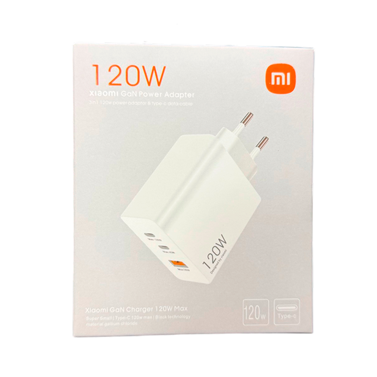 Cargador Carga Rapida Para Xiaomi 120w Gan Usb Dual Tipo C + Cable