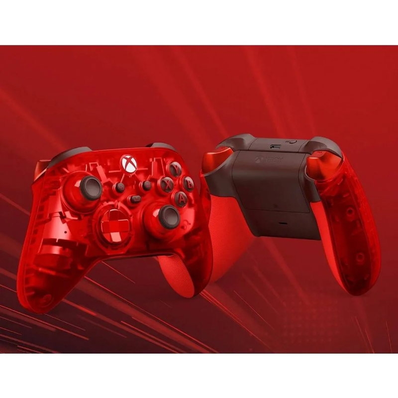 Grips y gatillos metálicos del control Xbox Pulse Cipher rojo