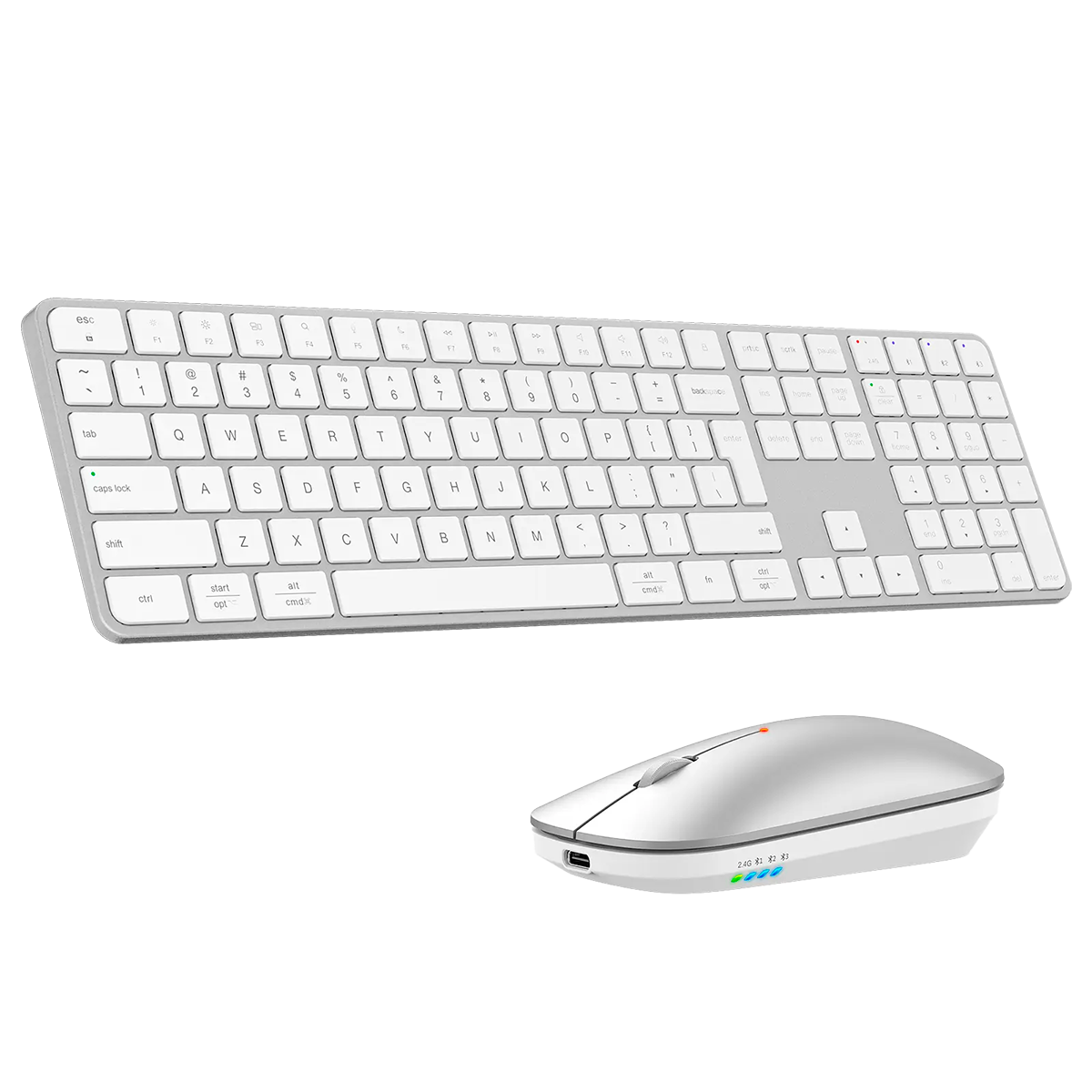 Kit Teclado + Mouse Inalámbrico Meetion iKey C230 Dual 2.4G + Bluetooth Blanco
