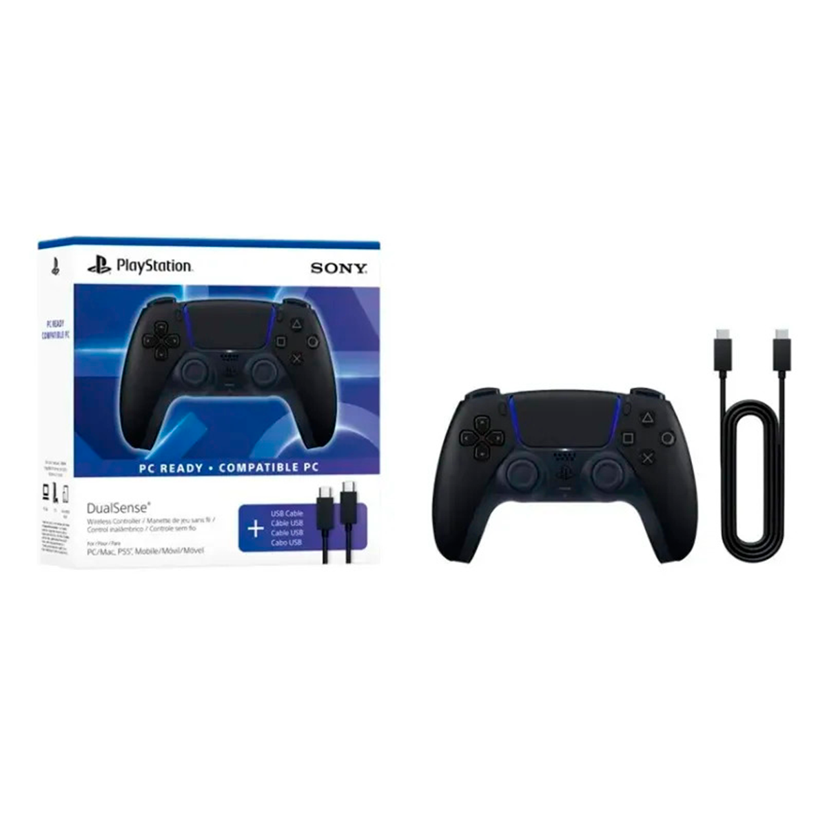 Control Dualsense Wireless Ps5 Mando Original + Usb Cable Negro