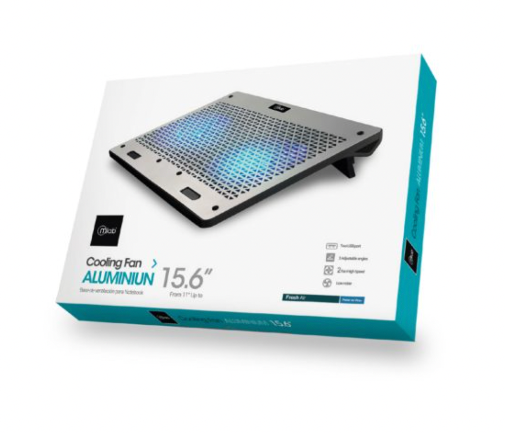 Ventilador Notebook Microlab Aluminium Two Fan 15,6 Negro – imagen 3