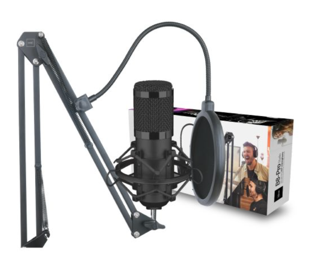 Kit Micrófono Condensador Streaming B8-Pro Microlab Negro – imagen 4