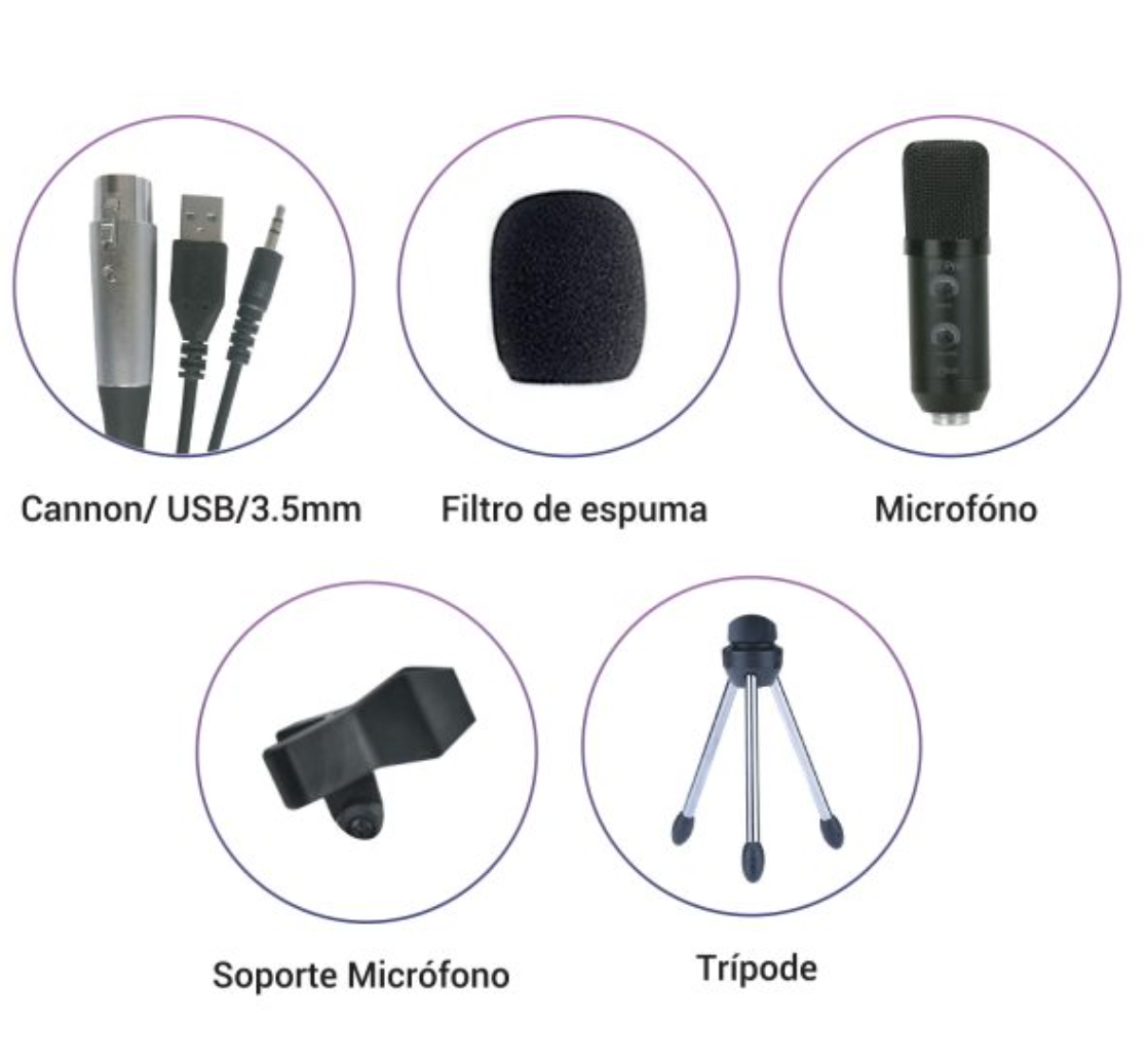 Kit Micrófono Condensador Streaming B7-Pro Microlab Negro – imagen 4