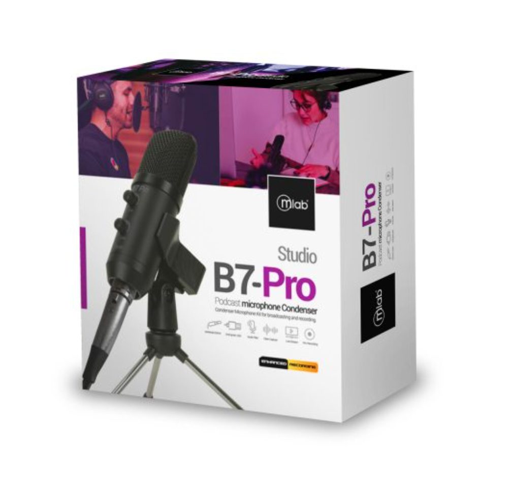 Kit Micrófono Condensador Streaming B7-Pro Microlab Negro – imagen 2