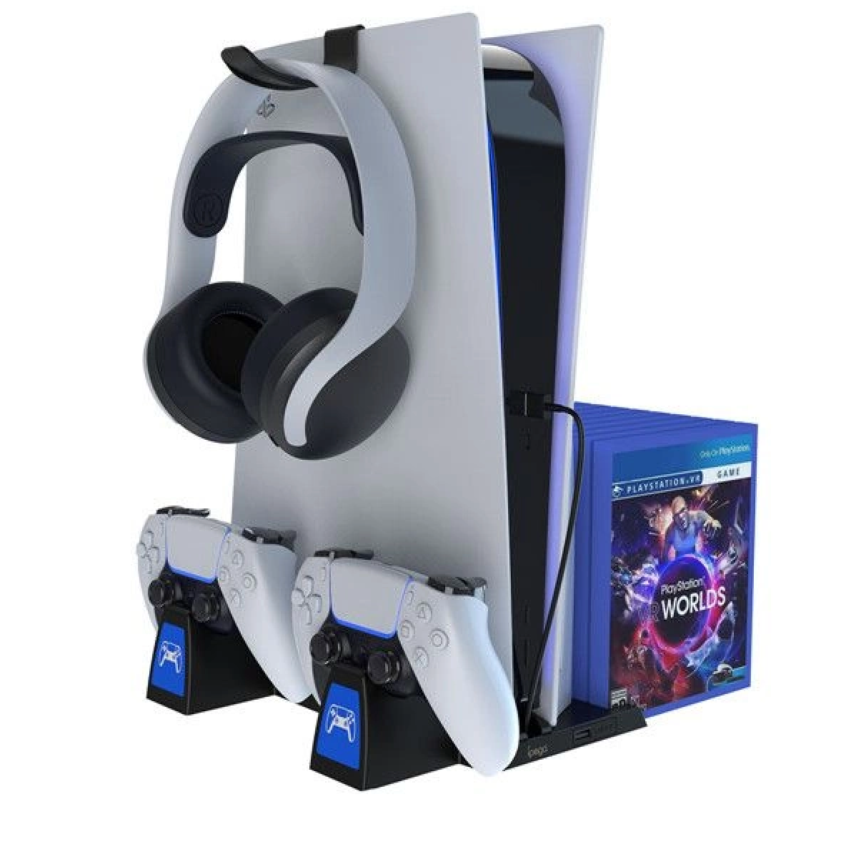 Soporte Estacion Multifuncional Cargador Ps5 Ipega PG-P5009 Blanco – imagen 4