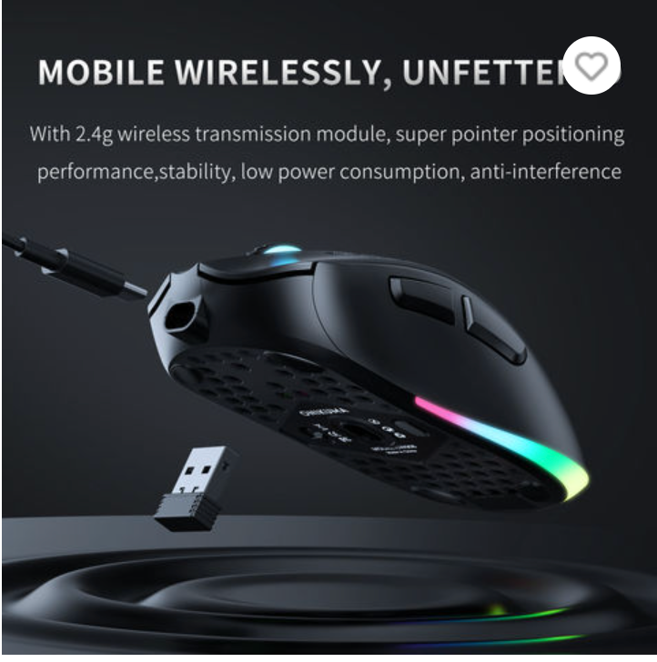 Mouse Gamer Onikuma Cw906 Inalámbrico Rgb Negro – imagen 4