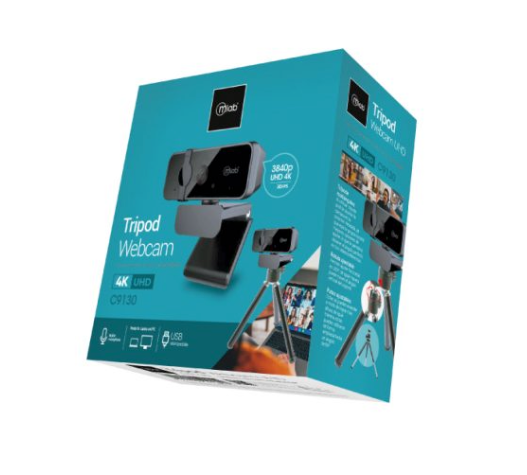 Camara Webcam Microlab 2K Ultra HD 9130 Tripode Negro – imagen 2