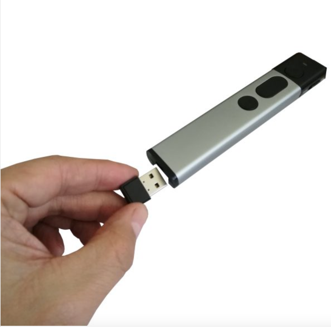 Presentador Inalámbrica Laser Metallic Pointer R600 Gris – imagen 3