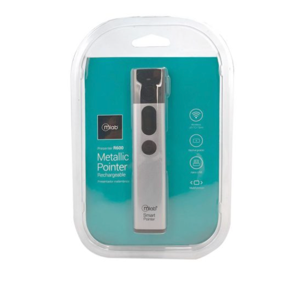 Presentador Inalámbrica Laser Metallic Pointer R600 Gris – imagen 2