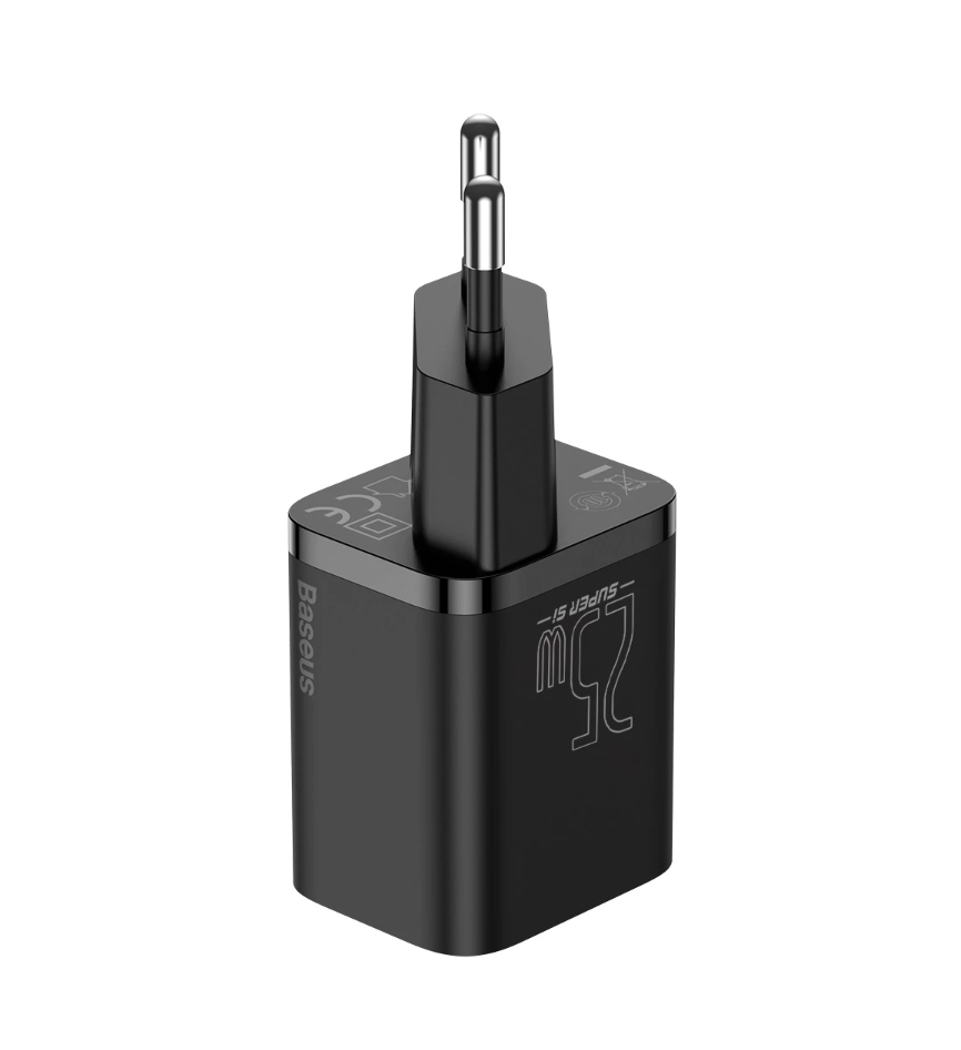 Cargador Baseus Super Si 25w Carga Rapida + Cable Tipo C Negro – imagen 2