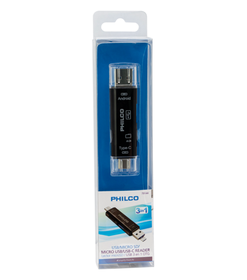 Adaptador Lector Usb Tipo C Usb Micro SD Negro – imagen 2