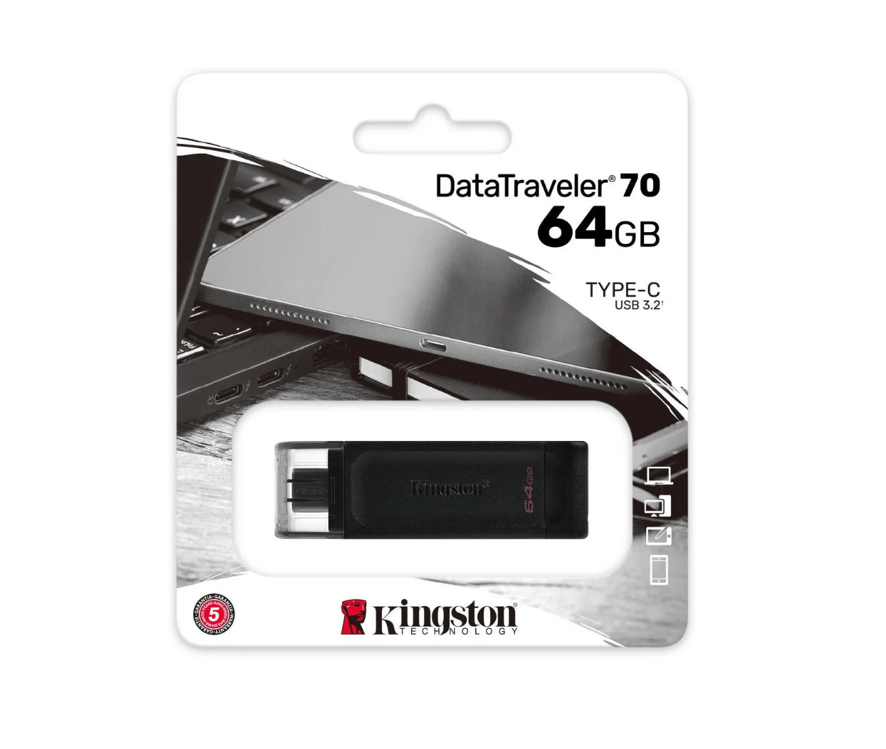 Pendrive Kingston Datatraveler 70 Dt70 64 Gb Usb 3.2 Negro – imagen 2