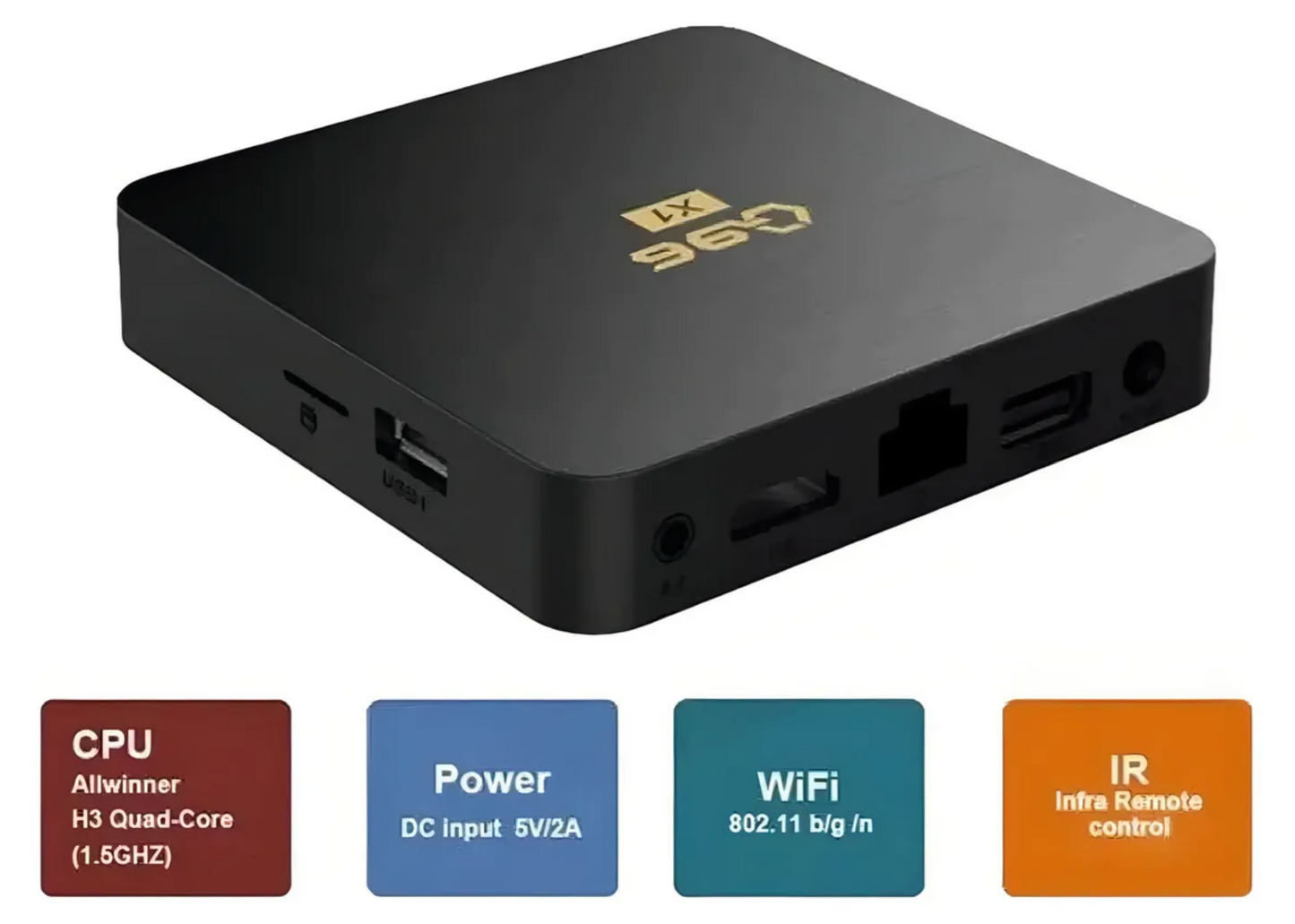 Android TV Box Android Q96 X1 4k Ultra 128 Gb + 8 gb Ram Negro – imagen 4