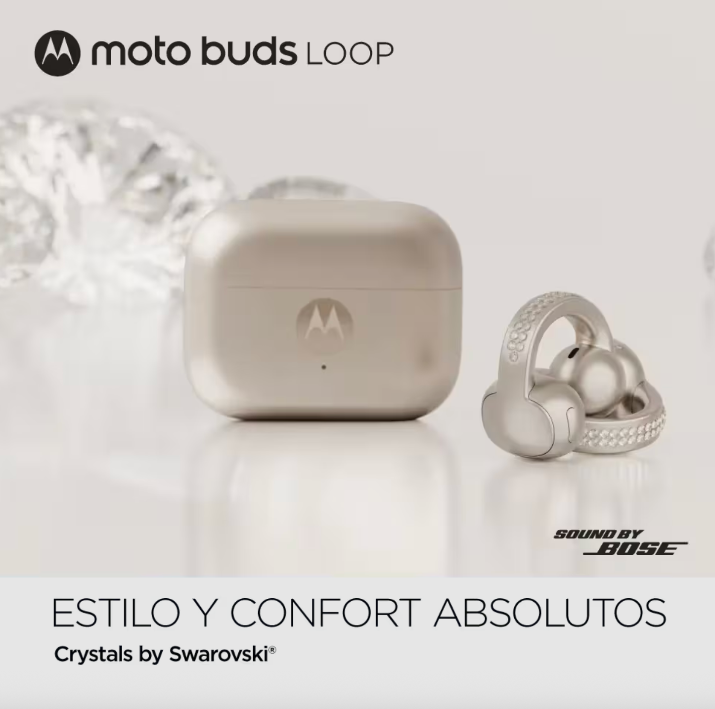 Audifonos Bluetooth Motorola Moto Buds Loop By Swarovski Dorado – imagen 3