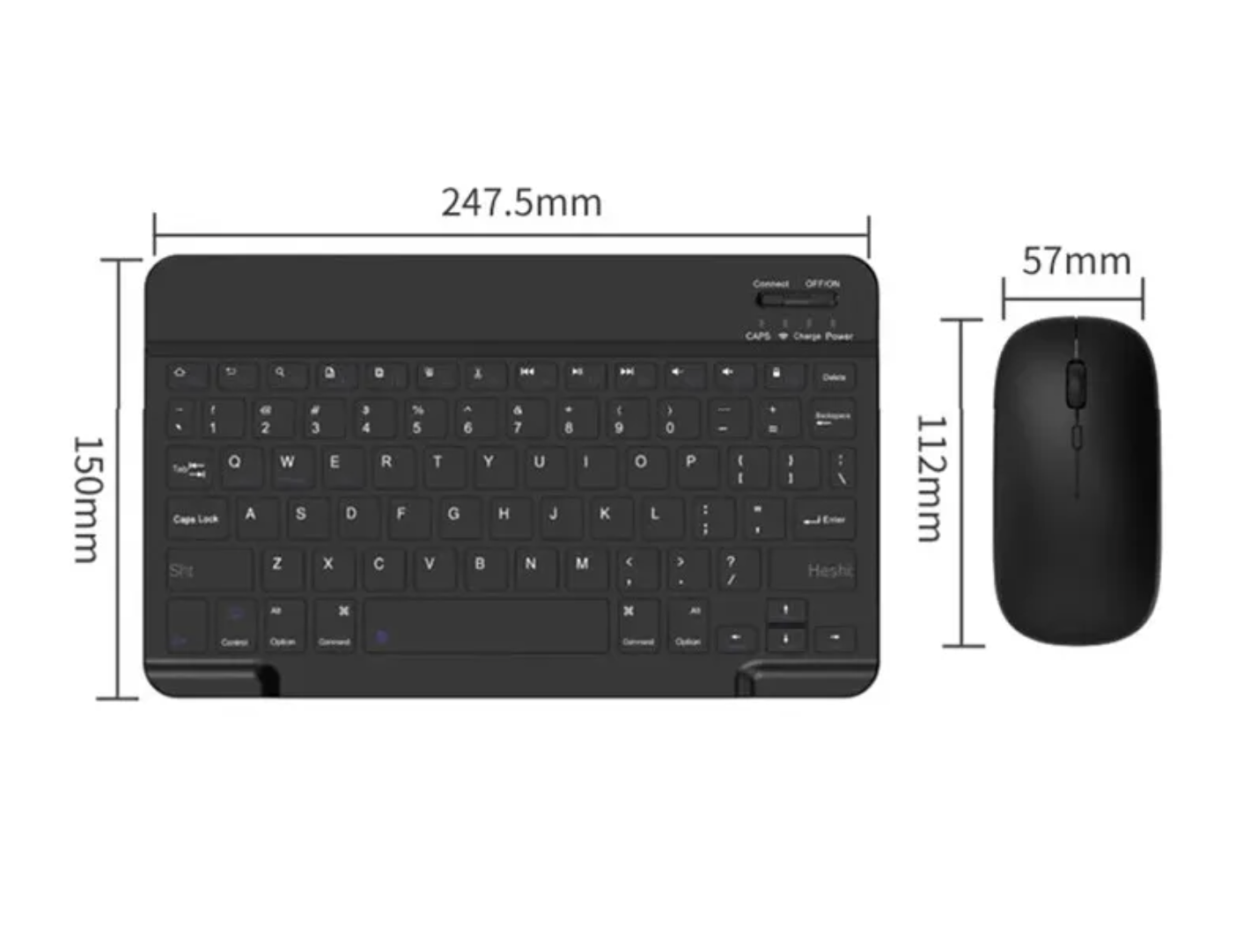 Kit Teclado + Mouse Mini Inalámbrico Bluetooth Español Celeste – imagen 3