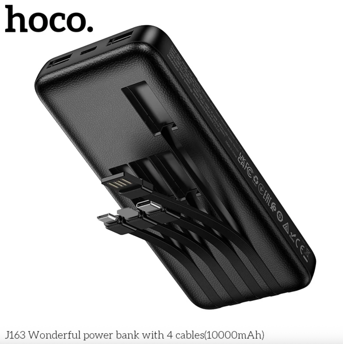 Powerbank Carga Rapida 4 en 1 Hoco J163 10000 Mah Negro – imagen 2