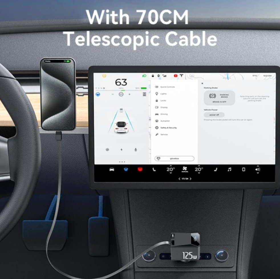 Cargador Carga Rapida Yesido Y71 3 en 1 de 125w + Cable Tipo C Negro – imagen 3