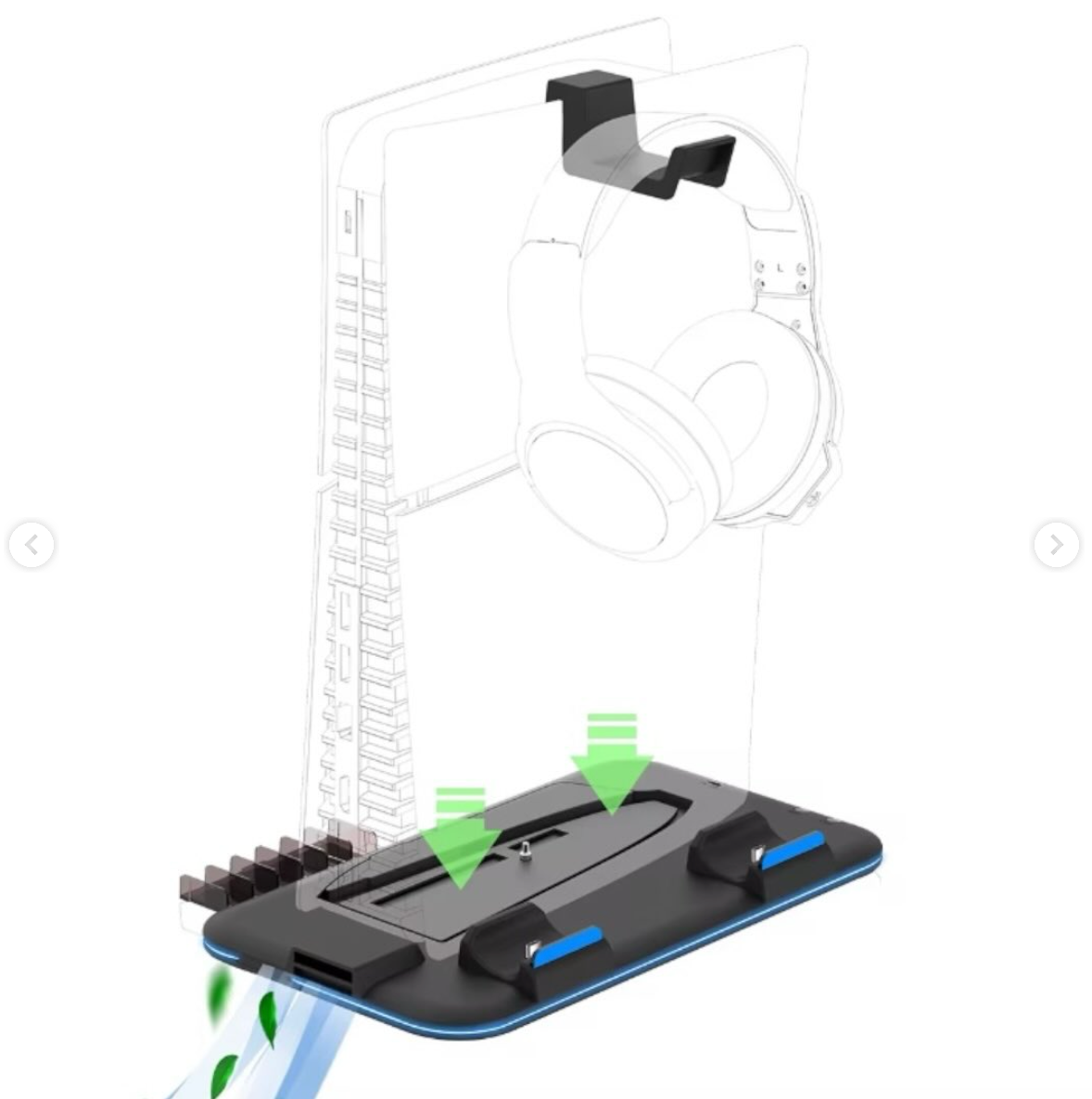 Soporte Cargador Lucky Fox Lf-p0527 Rgb Para Ps5 Slim y Disco Blanco – imagen 3