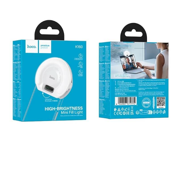 Lampara Led Mini Hoco K160 Selfie Iluminación Portatil Blanco – imagen 3