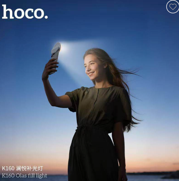 Lampara Led Mini Hoco K160 Selfie Iluminación Portatil Blanco – imagen 2