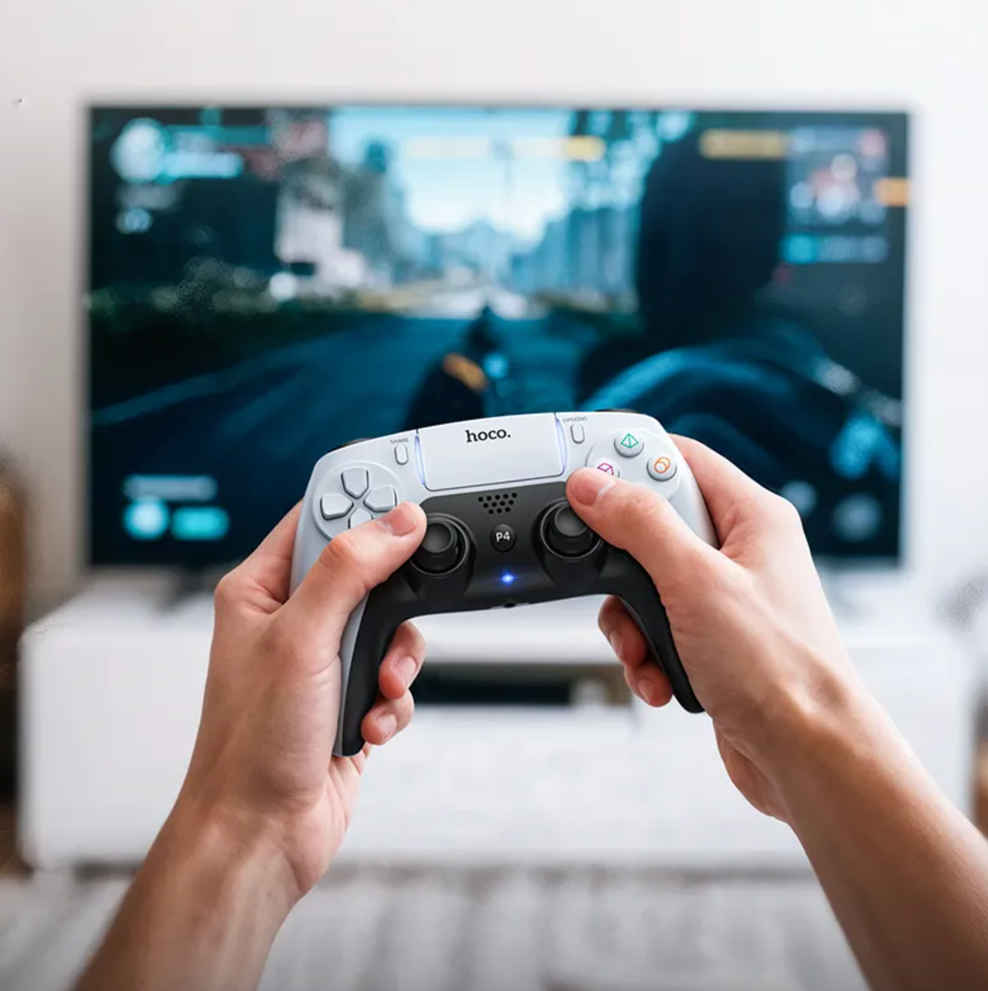 Control Joystick Inalambrico Hoco Ga1 Para Ps4 Ps5 y Pc Blanco – imagen 4