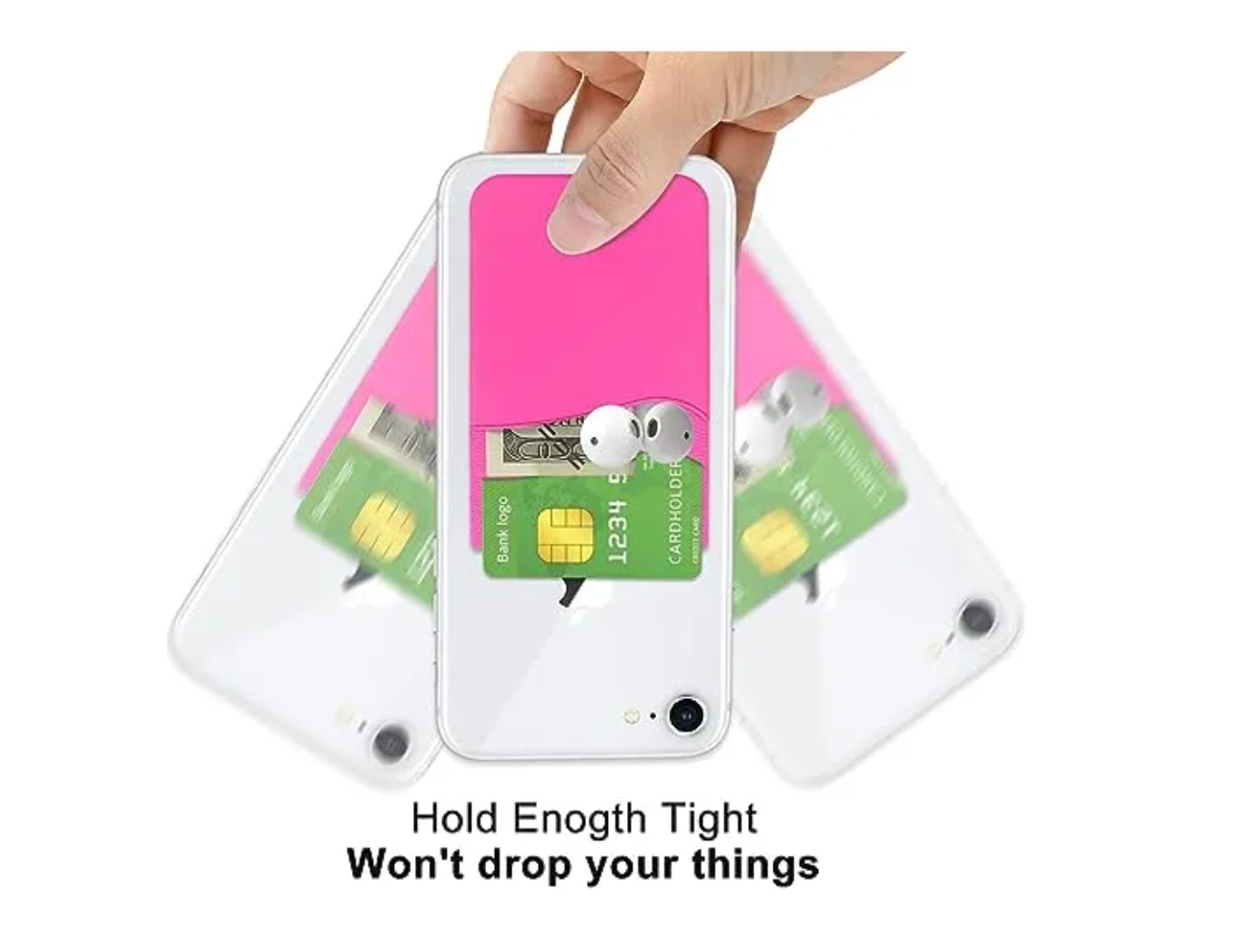 Tarjetero Universal Para Smartphone Ios y Android Amarillo – imagen 2