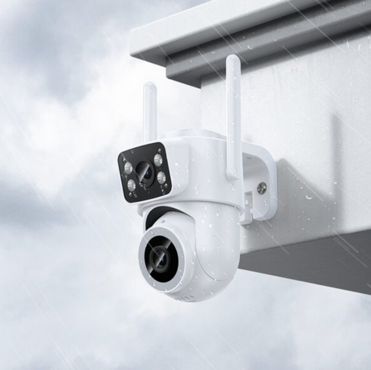 Cámara Dual Seguridad Exterior Hoco D9 Hd Blanco – imagen 2