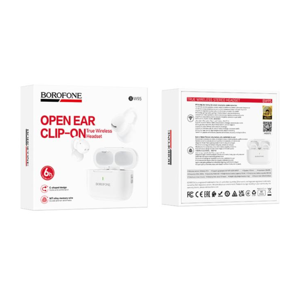 Audífonos Clip Ear Bluetooth Borofone Bw95 Blanco – imagen 3