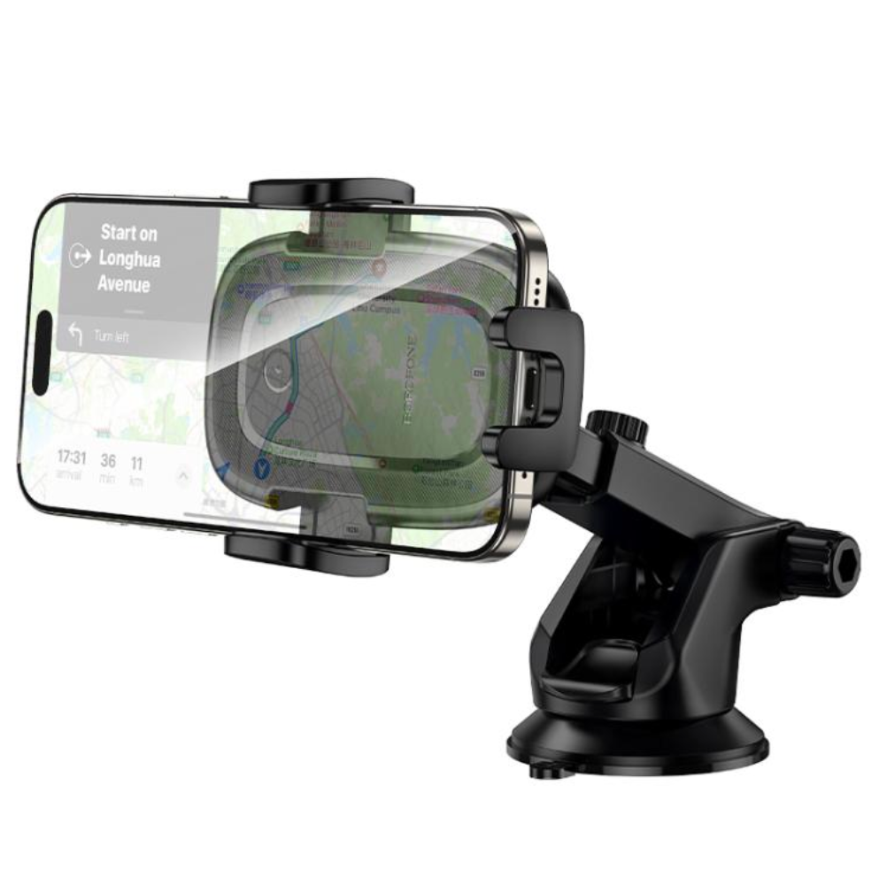 Soporte De Auto Rejilla Borofone Bh223 Carga Inalambrica Negro – imagen 2